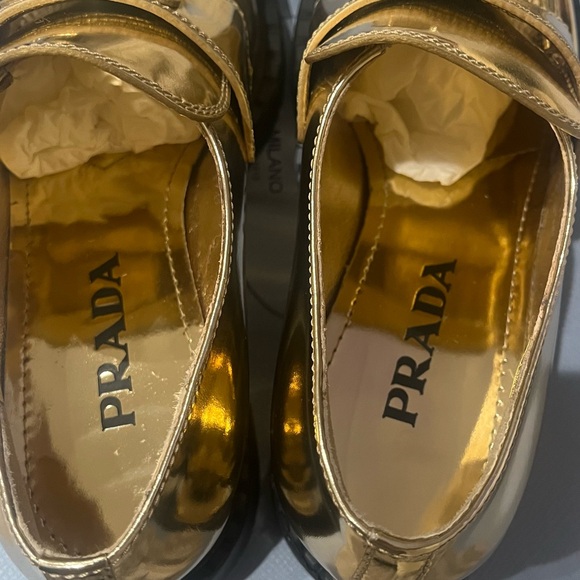 Prada Metallic Loafers Sz 36.5 - Picture 5 of 10